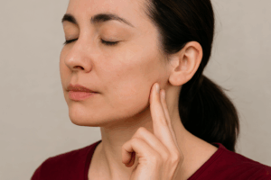 Hängebäckchen loswerden