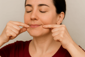 Hängebäckchen loswerden