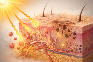 Anatomie Haut bei Sonne