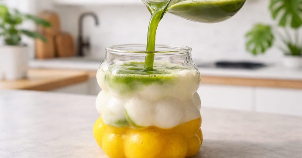 Glow up Mango Matcha Latte